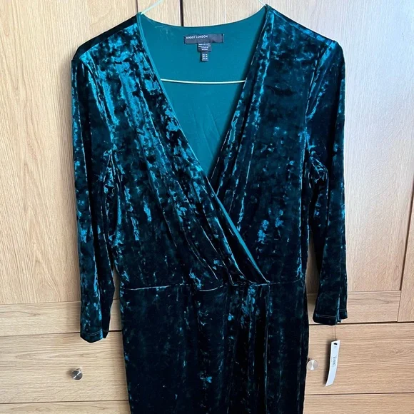 maggy london green velvet dress Kristin Short Sleeve in Velvet main image 0